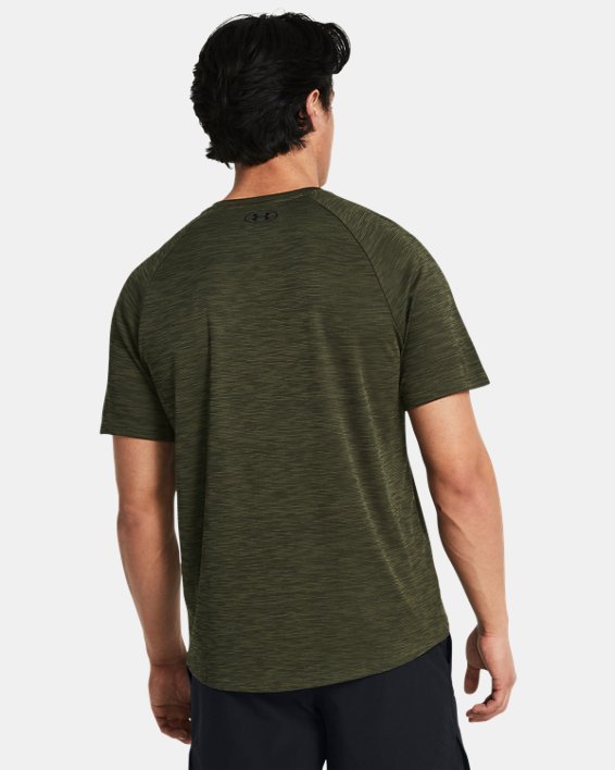 Men's UA Tech™ Textured Short Sleeve in Green image number 1